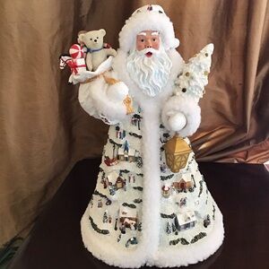Thomas Kinkade illuminated Father Christmas figurine